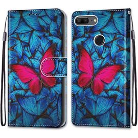 Coque Pour Huawei Honor 9 Lite, Etui En Cuir Pu Portefeuille Housse Coque Avec 360 Degres Silicone Antichoc Protection Cover Cuir Pochette Magnetique Und Flip Bequille (Papillon)
