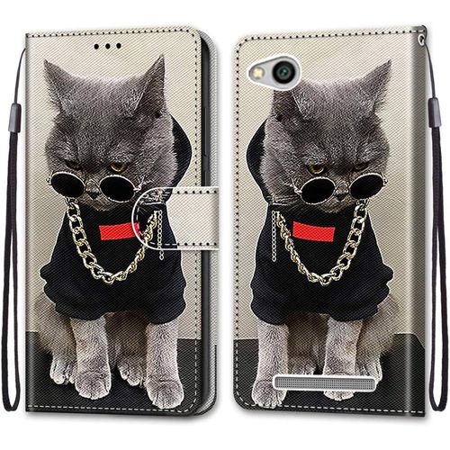 Coque Pour Xiaomi Redmi 5a, Etui En Cuir Pu Portefeuille Housse Coque Avec 360 Degres Silicone Antichoc Protection Cover Cuir Pochette Magnetique Und Flip Bequille (Chats 3)