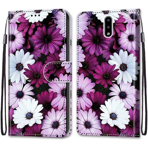 Coque Pour Nokia 2.3, Etui En Cuir Pu Portefeuille Housse Coque Avec 360 Degres Silicone Antichoc Protection Cover Cuir Pochette Magnetique Und Flip Bequille (Fleur 2)