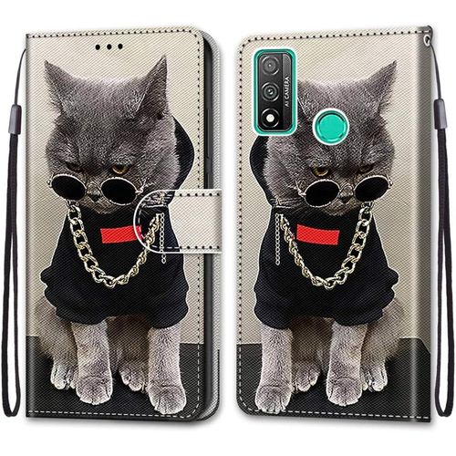 Coque Pour Huawei P Smart 2020, Etui En Cuir Pu Portefeuille Housse Coque Avec 360 Degres Silicone Antichoc Protection Cover Cuir Pochette Magnetique Und Flip Bequille (Chats 3)