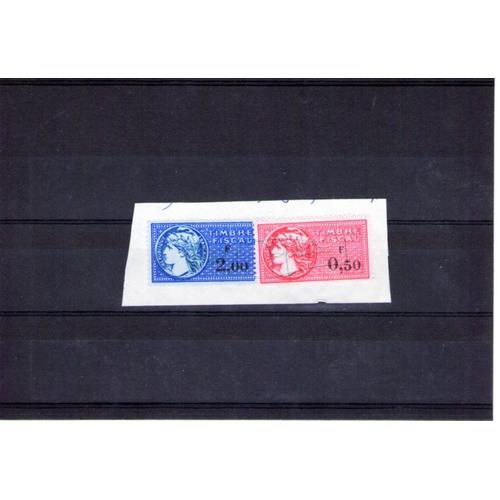 2 Timbres Fiscaux De 2.00 Et 0.50 Francs