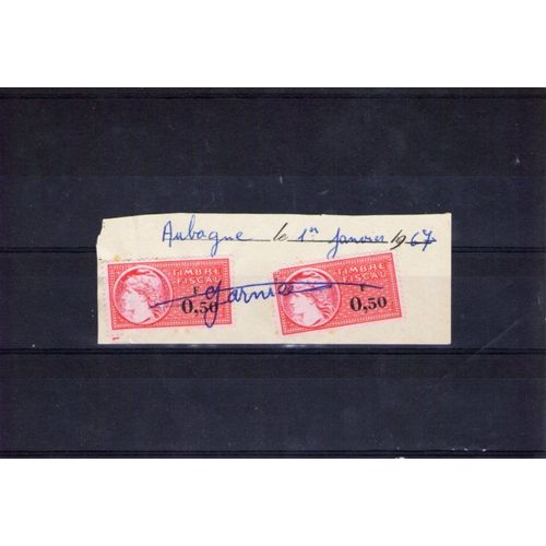 2 Timbres Fiscaux De 0.50 Francs