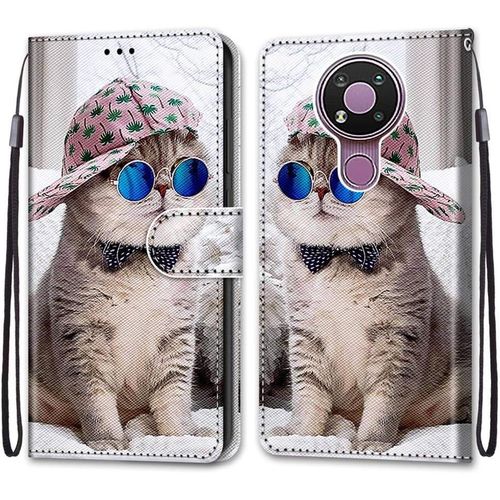 Coque Pour Nokia 3.4, Etui En Cuir Pu Portefeuille Housse Coque Avec 360 Degres Silicone Antichoc Protection Cover Cuir Pochette Magnetique Und Flip Bequille (Chats 4)