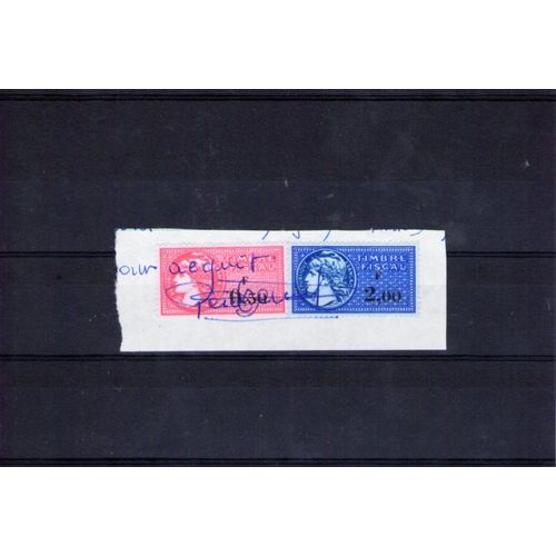 2 Timbres Fiscaux De 0.30 Et 2.00 Francs