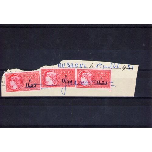 3 Timbres Fiscaux De 0.25 Et 0.50 Francs