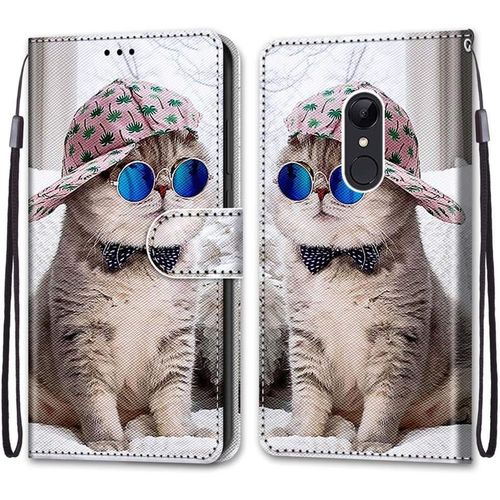 Coque Pour Xiaomi Redmi 5, Etui En Cuir Pu Portefeuille Housse Coque Avec 360 Degres Silicone Antichoc Protection Cover Cuir Pochette Magnetique Und Flip Bequille (Chats 4)