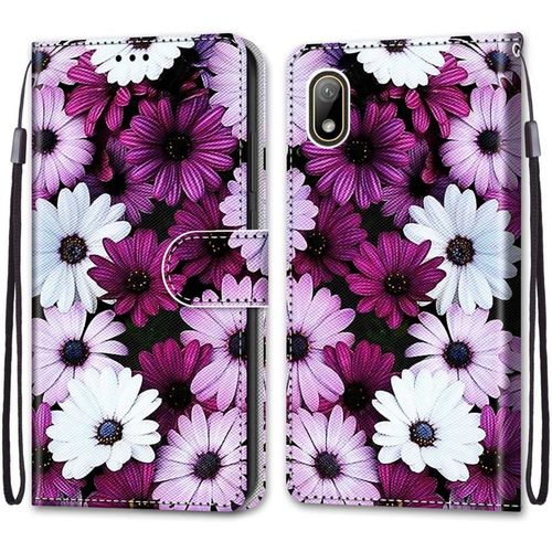 Coque Pour Huawei Y5 2019 / Honor 8s, Etui En Cuir Pu Portefeuille Housse Coque Avec 360 Degres Silicone Antichoc Protection Cover Cuir Pochette Magnetique Und Flip Bequille (Fleur 2)