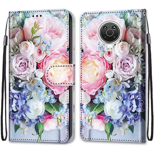Coque Pour Nokia 6.3/ Nokia G20/ G10, Etui En Cuir Pu Portefeuille Housse Coque Avec 360 Degres Silicone Antichoc Protection Cover Cuir Pochette Magnetique Und Flip Bequille (Fleur 3)