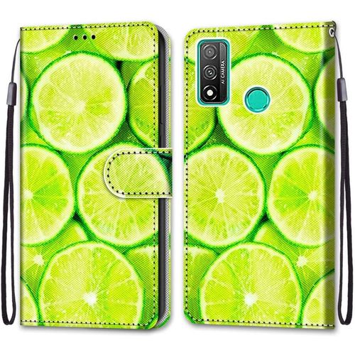 Coque Pour Huawei P Smart 2020, Etui En Cuir Pu Portefeuille Housse Coque Avec 360 Degres Silicone Antichoc Protection Cover Cuir Pochette Magnetique Und Flip Bequille (Citron)