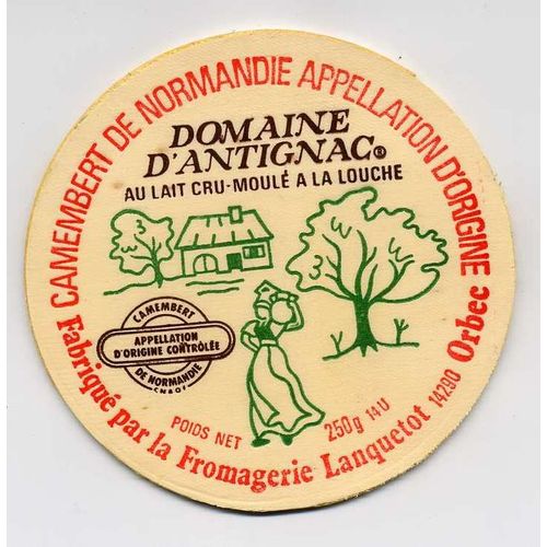 Etiquette De Fromage Camembert Domaine D'antignac