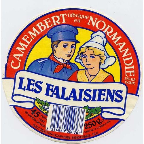Etiquette De Fromage Camembert "Les Falaisiens"