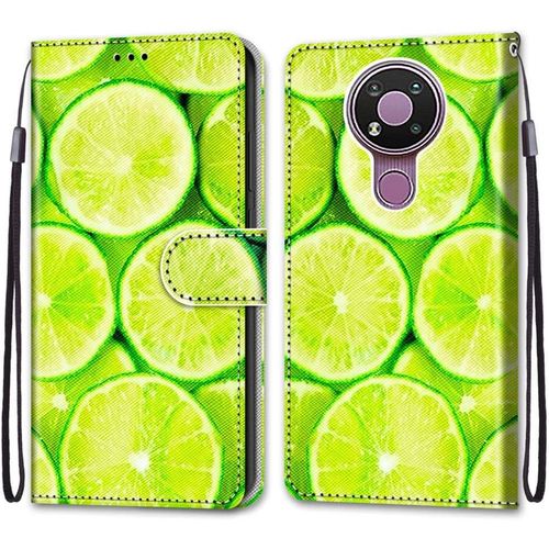 Coque Pour Nokia 3.4, Etui En Cuir Pu Portefeuille Housse Coque Avec 360 Degres Silicone Antichoc Protection Cover Cuir Pochette Magnetique Und Flip Bequille (Citron)