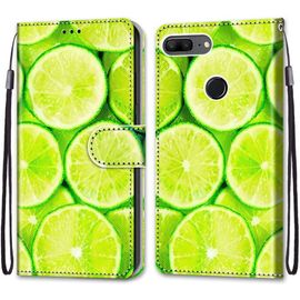 Coque Pour Huawei Honor 9 Lite, Etui En Cuir Pu Portefeuille Housse Coque Avec 360 Degres Silicone Antichoc Protection Cover Cuir Pochette Magnetique Und Flip Bequille (Citron)