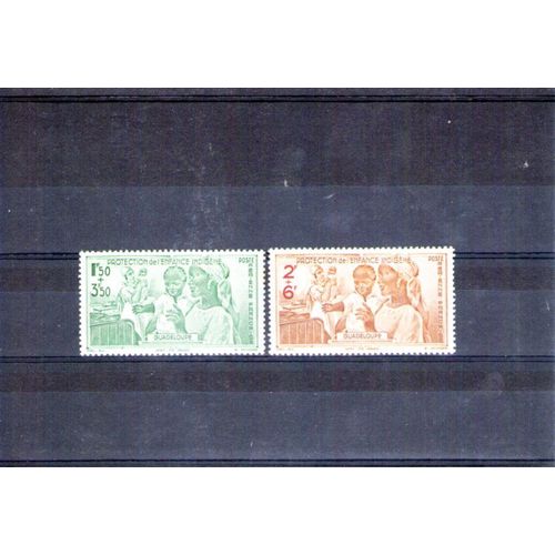 Pa 1942 - Numéro 1 À 2 - France Colonies, Guadeloupe, Au Profit De L'oeuvre De Protection De L'enfance Indigene, Traces De Charnieres
