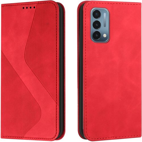 Coque Pour Oneplus Nord N200 5g, Etui Oneplus Nord N200 5g Cuir, Pu Cuir Portefeuille Housse Et Magnetique Flip Pochette Etui A Rabat Protection Case Avec Antichoc Tpu Housse (Rouge)