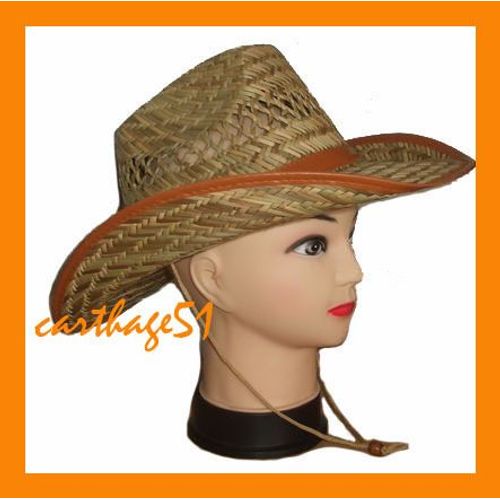 Chapeau Australien Country Cowboy Rancher Paille Cow Boy