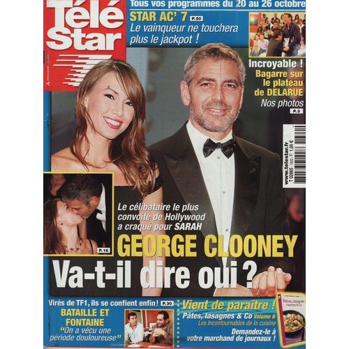 Télé Star / 15-10-2007  N° 1620 : George Clooney (3p) - Nicole Kidman (3/4p) - Christophe Willem (1p) - Britney Spears (3/4p) - Kathryn Morris (3/4p) - Amel Bent (1p)