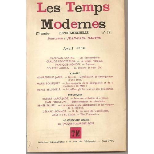 Les Temps Modernes  N° 191