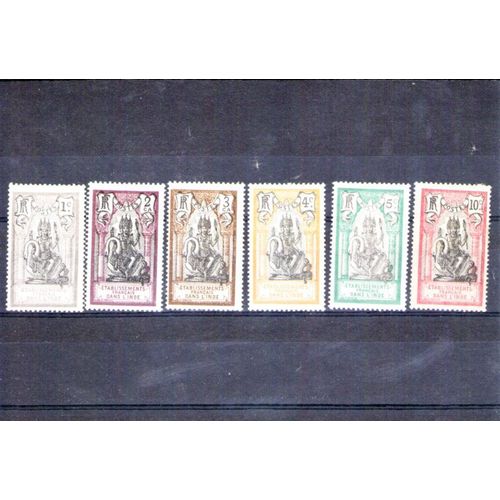 1914 - Numéro 25 À 30 - France, Colonies, Inde, Dieu Brahma, Traces De Charnieres