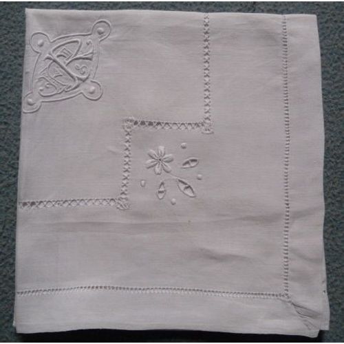 6 Serviette Damasses Monogramees