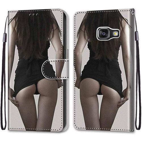Coque Pour Samsung Galaxy A3 2016 / A310, Etui En Cuir Pu Portefeuille Housse Coque Avec 360 Degres Silicone Antichoc Protection Cover Cuir Pochette Magnetique Flip Bequille (Fille Sexy)