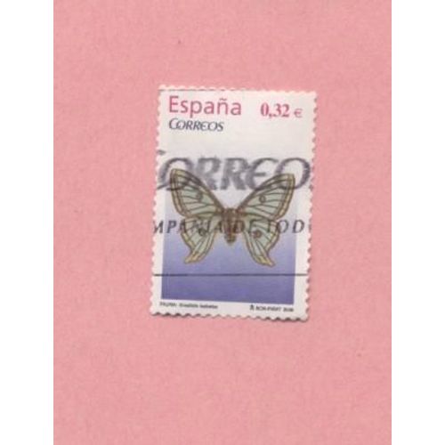 Timbre Oblitéré Used Stamp Sêlo Carimbado Fauna Graellsia Isabelae Papillon Butterfly 0,32¿ Espagne Spain Espanha