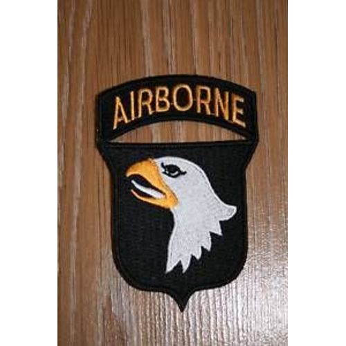 Insigne Tissu D'epaule De La 101 Eme Airborne (Division D'infanterie Aeroporte) Variante Avec La Langue Blanche