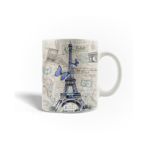 Mug En Céramique La Tour Eiffel Papillons Violets Paris France