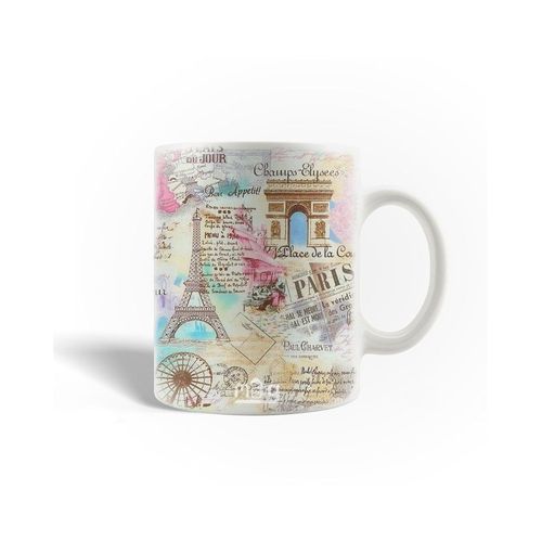Mug En Céramique La Tour Eiffel Et Arc De Triomphe De L'étoile À Paris France