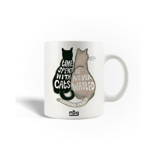 Mug En Céramique Citation Love Cats Aimer Les Chats Noirs Et Gris