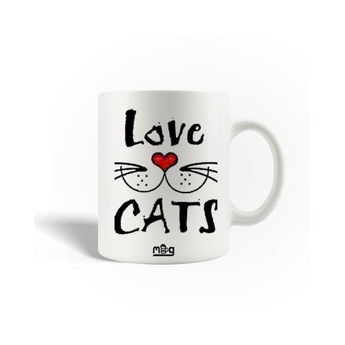 Mug En Céramique Citation Love Cats Aimer Les Chats