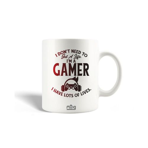 Mug En Céramique Citation I Don't Need To Get A Life I'm A Gamer I Have Lots Of Lives Art Print