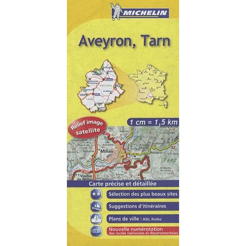 Aveyron, Tarn - Carte Département 338 - 1/150 000