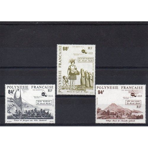 Polynésie Francaise - 1991 - N° 379 À 381 - 3 Valeurs - Le Monde Maohi