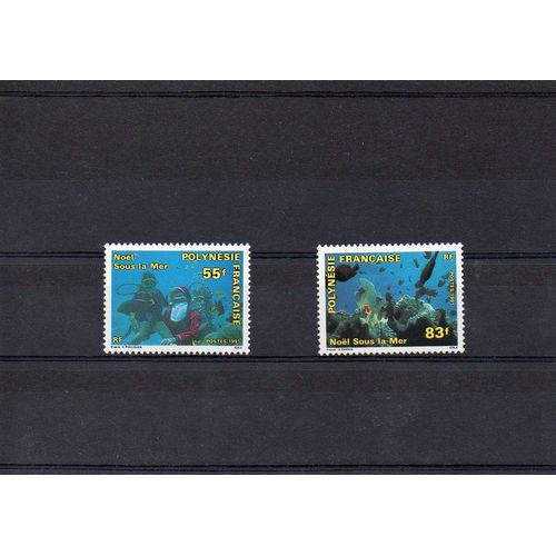 Polynésie Francaise - 1991 - N° 396 À 398 - Noël Sous La Mer