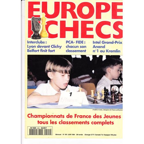 Europe Echecs  N° 424 : Championnats De France Des Jeunes