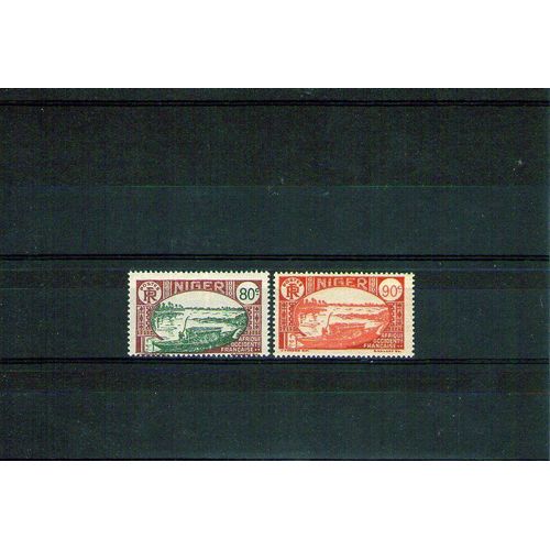 1926/1938 - Numéro 44 À 44a - France Colonies, Niger, Embarcation Indienne Sur Le Niger, Traces De Charnieres