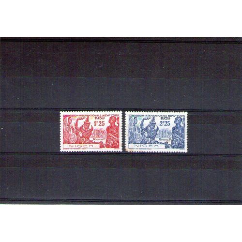 1939 - Numéro 67 À 68 - France Colonies, Niger, Exposition Internationale De New-York, Traces De Charnieres