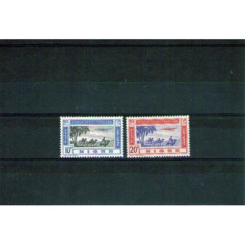 1942 - Numéro 15 À 16 - France Colonies, Niger, Timbres Aeriens, Traces De Charnieres
