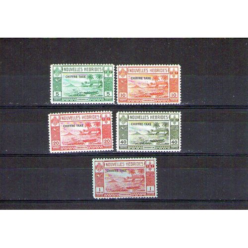 1939 - Numéro 11 À 15 - France Colonies, Nouvelles Hebrides, Timbres Postales De 1938 Surcharge