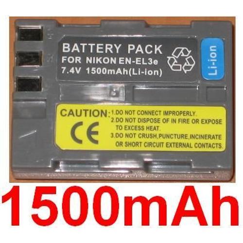 Batterie Pour NIKON EN-EL3E ENEL3E EN-EL3 D100, D100 SLR, D200, D50, D70, D70s, D80, D90, D300, D700, D900 **1500mAh**