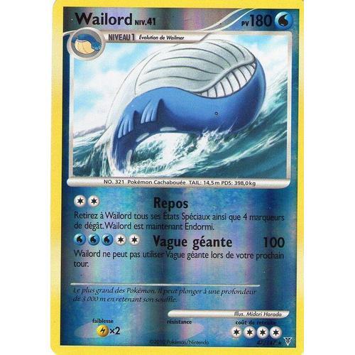 Carte Pokemon "Vainqueurs Supremes"  Wailord Reverse  180pv  47/147