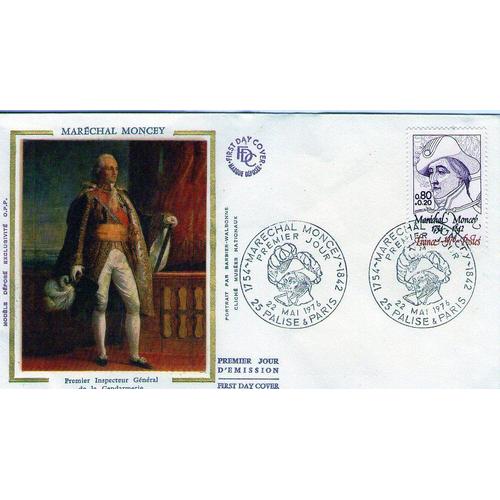 1er Jour, Fdc, Marechal Moncey, Palise Et Paris Le 22 Mai 1976