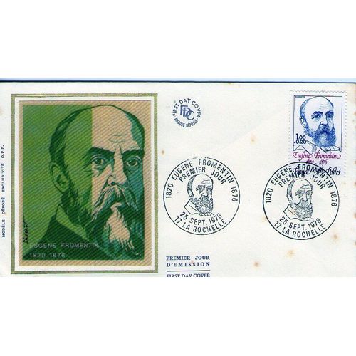 1er Jour, Fdc, Eugene Fromentin, La Rochelle Le 25 Septembre 1976