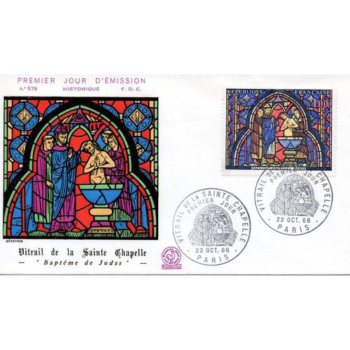 Vitrail De La Sainte Chapelle - Baptême De Judas - Paris - Le 22 Octobre 1966 - Fdc 1er Jour