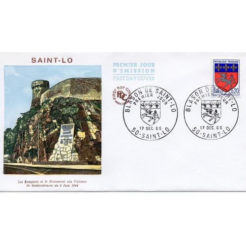 Blason De Saint Lo - Saint Lo - Le 17 Décembre 1966 - Fdc 1er Jour