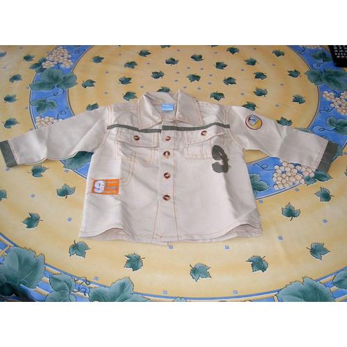 Chemise Type Plage Beige Et Kaki Manches Longues Motif Dos Tropical Beacher Autre Ton Taille 12 Mois (1 An)