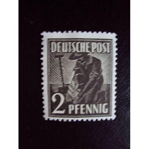 Allemagne...2 Pfennig.Deutsche Post "Le Jardinier"(Noir). Non Oblitéré