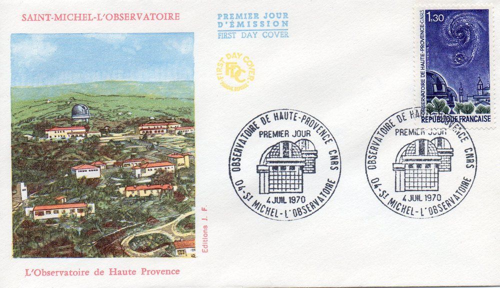 Fdc - 1er Jour - Observatoire De Haute Provence - St Michel L'observatoire, Le 4 Juillet 1970