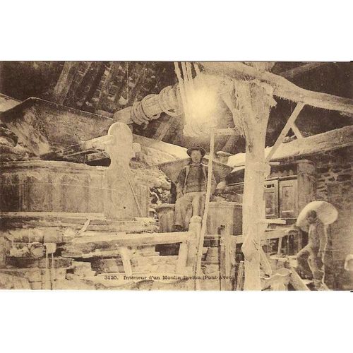Pont Aven - Intérieur D'un Moulin Breton - Réédition D'une Carte Ancienne - 1er Choix - Ref 021 173